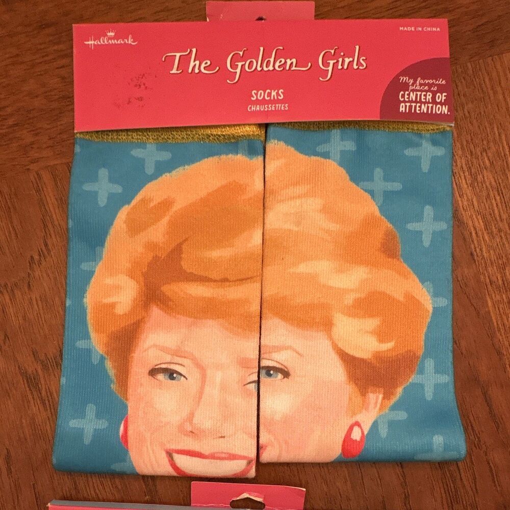 LOT of Hallmark Golden Girls Women’s Crew Socks 2 Pairs One Size Multicolor - Picture 2 of 8